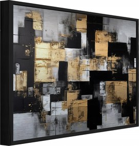 Fém Kép Fekete Keretben Absztrakt Loft Fürdőszoba Konyha 150x100