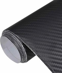 vidaXL 3D-s fekete autófólia 100 x 150 cm