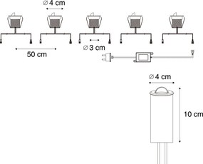 5 darabos modern süllyesztett spotlámpa szett alumínium LED-del IP67 - Linsey