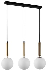 ITALUX PND-2324-3L GD+OPA - Csillár zsinóron RAVENA 3xE27/10W/230V fekete/arany