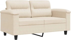 vidaXL kétszemélyes bézs mikroszálas szövetkanapé 120 cm