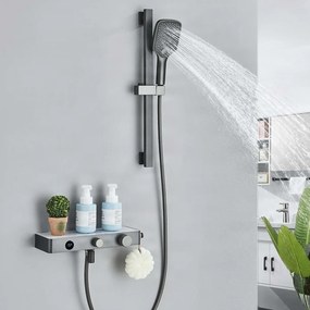 Termosztátos fali kádcsaptelep ELITE EDITION BBT1429 LED-kijelzővel és több vízsugaras kézizuhannyal, több színben
