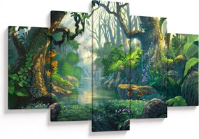 Kép - Egy trópusi erdő illusztrációja (150x105 cm)