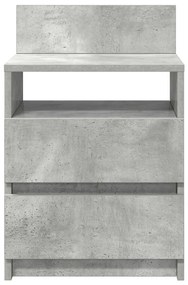 2 db betonszürke éjjeliszekrény 2 fiókkal 40x33x60 cm