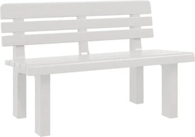 Fehér polipropilén kerti pad 110 x 52 x 71 cm