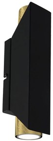Fali lámpa WALL 2xGU10/8W/230V fekete/sárgaréz
