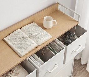 Komód fiókos dobozokkal FLEXIRO 98x85 cm, krémszínű