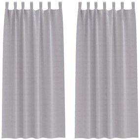 Függönyök függönyökkel 2 pcs Fém szürke 225x140cm Poliészter
