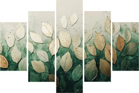 Kép - Arany-zöld levelek (150x105 cm)