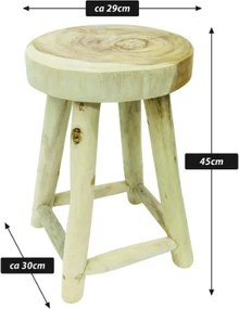 Szék teakfából DIVERO 45 cm