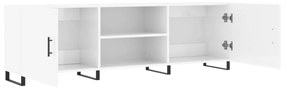 fehér magasfényű szerelt fa TV-szekrény 150x30x50 cm