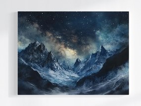 Poszter Kilátás Tájkép Hegyek Csúcsok Tél Ég Csillagok 80x60