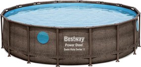 Bestway BORA BORA rattan hatású fémvázas medence szett 549 x 122 cm