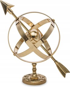 Földgömb Figura h-20cm Fém Arany Modern