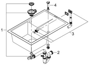 GROHE 31639AP0 - Mosogató K400 780 × 500 mm kő/fekete
