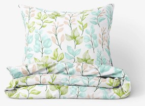 Goldea pamut ágyneműhuzat deluxe - festett levelek 240 x 220 és 2db 70 x 90 cm