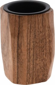 Fa Gyertyatartó teamécses akácfa natúr barna 8 cm