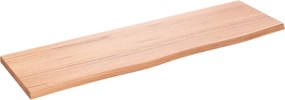 vidaXL világosbarna kezelt tömör tölgyfa fali polc 100x30x2 cm