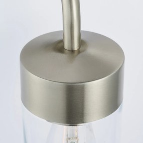 ENDON 71184 NORTH Modern Kültéri Fali Lámpa Átlátszó, Ezüstre Festett E27 IP44