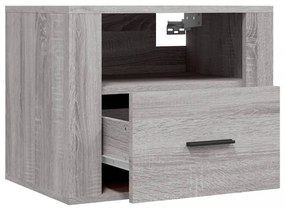 2 db szürke sonoma falra szerelhető éjjeliszekrény 50x36x40 cm