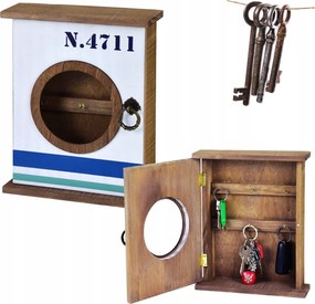 Fa Kulcstartó Szekrény Akasztós Zárható Doboz 6 Akasztós Akasztó