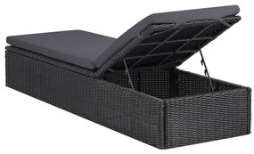 Sötétszürke polyrattan napozóágy