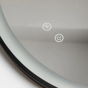 Brilagi-LED dimmelhető, páramentesítő fűtéssel ellátott tükör LED háttérvilágítással ALU PRO LED/18W/230V Ø 60 cm IP44 fekete