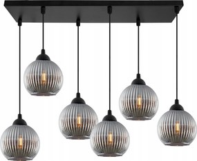 Mennyezeti Függőlámpa Csillár Fekete Grafit Üveg Gömbök