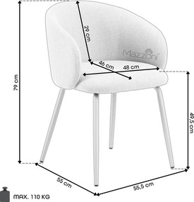 MAZZONI EXPORT CLARA Tompa Barna (Juto 24 szövet)/fekete lábak - MODERN KÁRPITOZOTT KAGYLÓSZÉK LOFT STÍLUSÚ NAPPALIBA/ÉTKEZŐBE/IRODÁBA