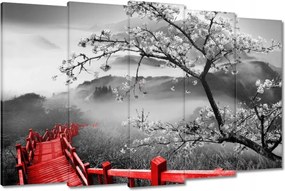 Vászonkép 150x95 Virágzó cseresznye Japán