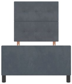 Ágykeret Sötétszürke 90x200 cm Bársony
