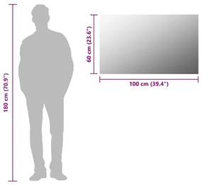 keret nélküli üveg tükör 100 x 60 cm