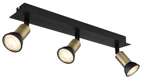 Globo 57998-3B - Spotlámpa DREW 3xGU10/35W/230V fekete/réz