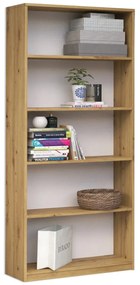 Shannan R80 polcos szekrény, 80x182x30 cm, tölgy