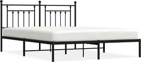 vidaXL fekete fém ágykeret fejtámlával 183 x 213 cm