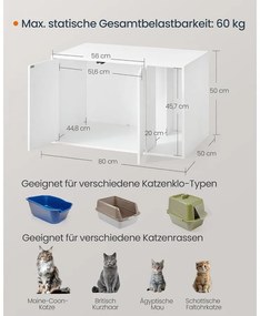 SONGMICS macskaalom-szekrény hófehér színben