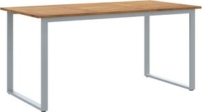 vidaXL Kerti Asztal Szürke 160 x 80 x 75 cm Tömör Akácfa