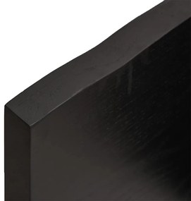 sötétbarna kezelt tömör fa fürdőszobai pult 200x50x(2-4) cm