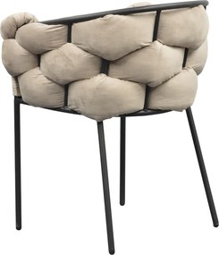 Étkezőszék, szürkésbarna Taupe Velvet szövet/fekete, DOROTA