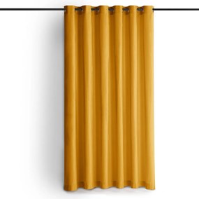 Mustársárga bársony dimout (részleges sötétítő) függöny 530x175 cm Velto – Filumi