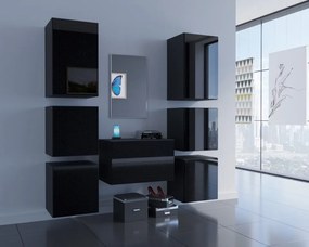 Prince gloss modern f3 előszoba bútor magasfényű fekete