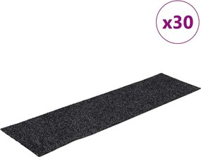 vidaXL öntapadós lépcsőszőnyegek 30 db 76 x 20 cm sötétszürke téglalap alakú