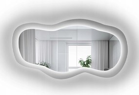Luxora Glasori szabálytalan üveg tükör Led háttérvilágítással 100x52 cm