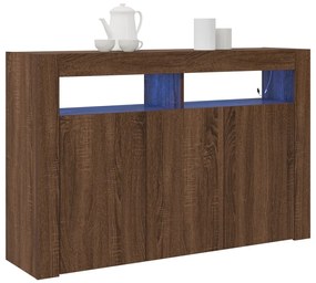 Oldalszekrény Barna tölgy Mérnöki fa 116 x 30 x 75 cm
