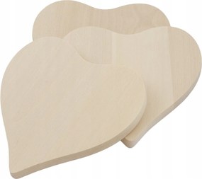 Fa deszka szett 3 db-os Szív bükk 19X18 tálaló