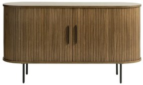 Barna alacsony komód tölgyfa dekorral 140x76 cm Nola – Unique Furniture