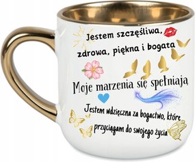 Elegáns bögre "Az én gazdagságom megerősítések" 400 Fehér