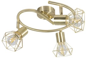 Art Deco reflektor lámpa sárgaréz állítható és dönthető 3-lámpás - Mosh