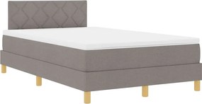 vidaXL LED Box Spring Ágy matracmal Tópszínű 120 x 200 cm szövet