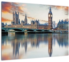 Kép - a Parlament londoni házai (üvegen) (70x50 cm)